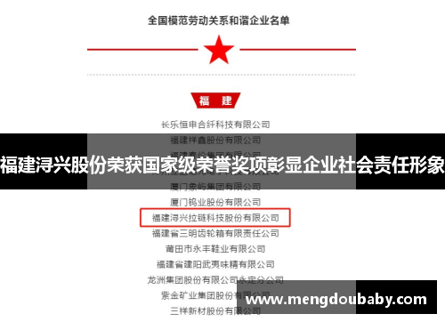 福建浔兴股份荣获国家级荣誉奖项彰显企业社会责任形象