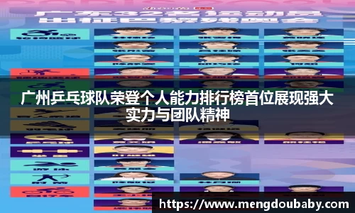 广州乒乓球队荣登个人能力排行榜首位展现强大实力与团队精神